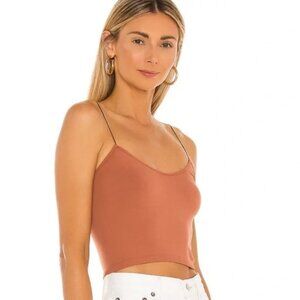 Free People XS S Brami Boho Brown Cami Crop Tank Coquette BalletCore Seamless